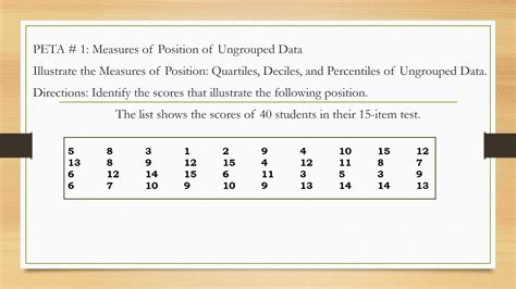 measures of position for ungrouped data|3.E: Measures of Position (Optional Exercises).